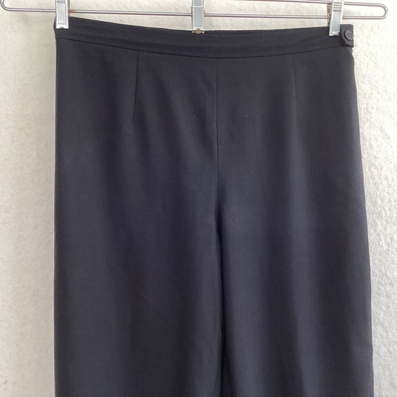 Talbots Stretch Wide Leg Side Zipper Elegant Black Wool Blend Pants Size 12 - Picture 4 of 6